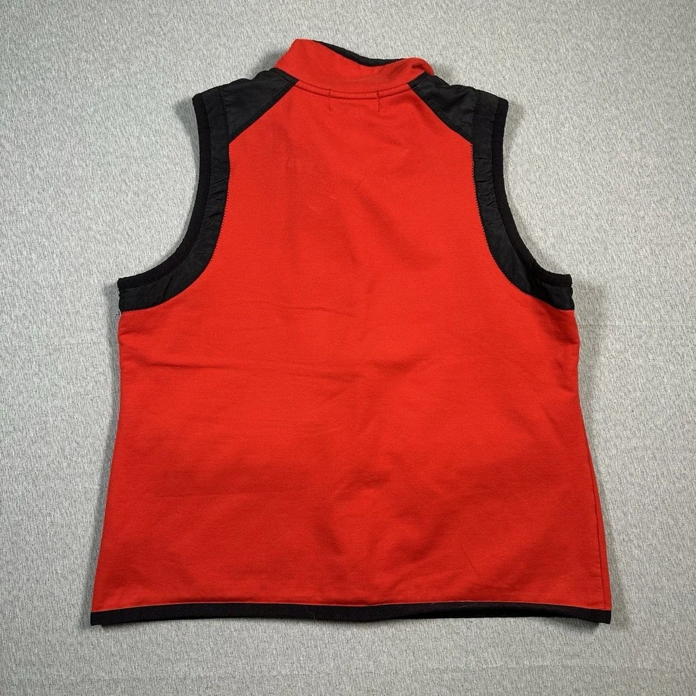 Ralph Lauren Vest Womens L Red Full Zip Sleeveless Cargo Pockets Golf Active‎